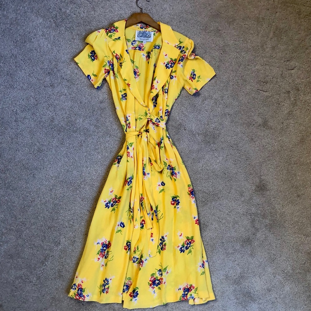 The Seamstress of Bloomsbury Yellow Wrap Dress